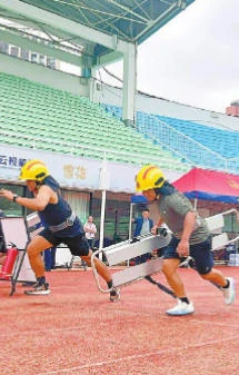 云南卫健系统消防比武在玉溪举行